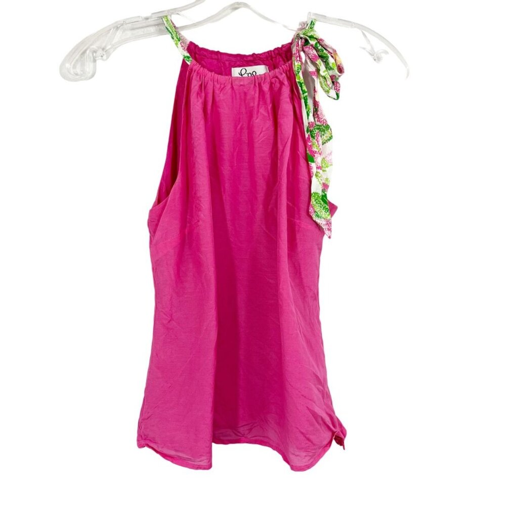 Lilly Pulitzer Hot Pink Tank with Printed Tie Strap